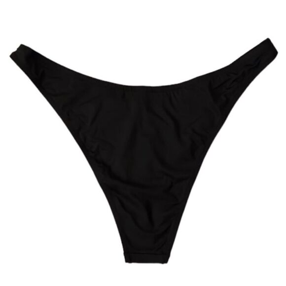 NWT SKIMS Recycled Swim Cheeky Tanga In Gun Metal Black Bikini Bottom - Picture 5 of 6